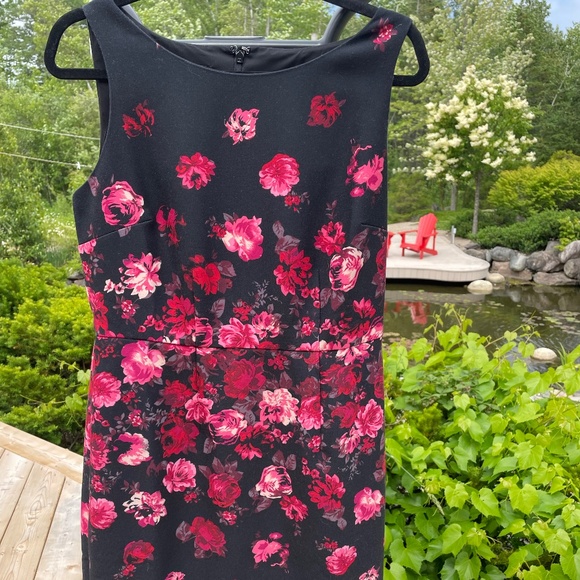 Talbots Black Multi-coloured Midi dress size 8 - Picture 1 of 4